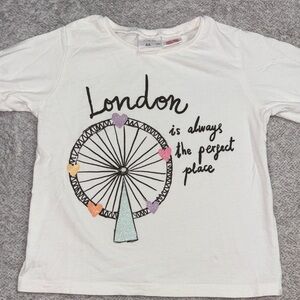 Zara Kids White London Ferris Wheel Tee